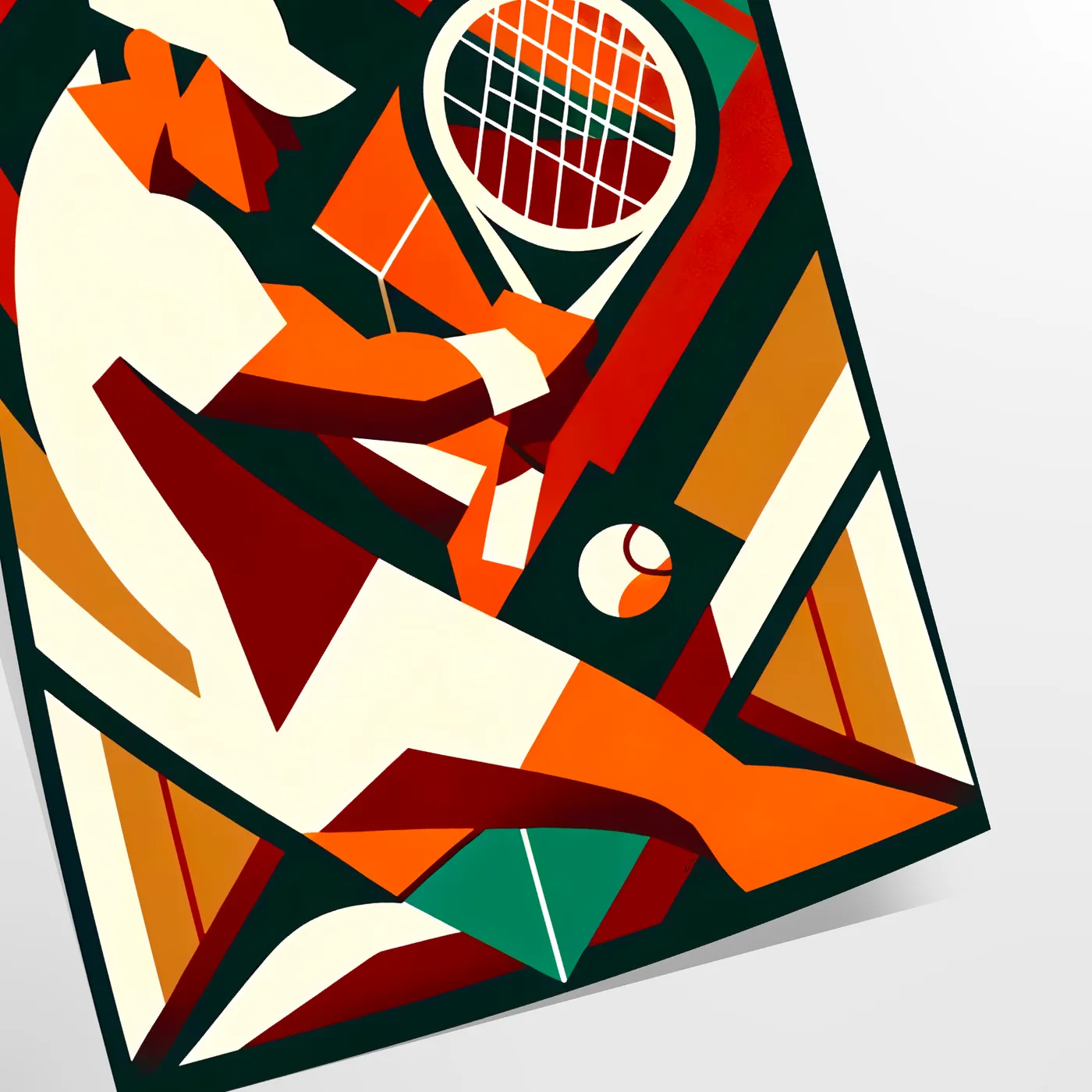 Classic Vintage tennis design capturing the spirit of global Grand Slam tournament elegant living room interior framed print