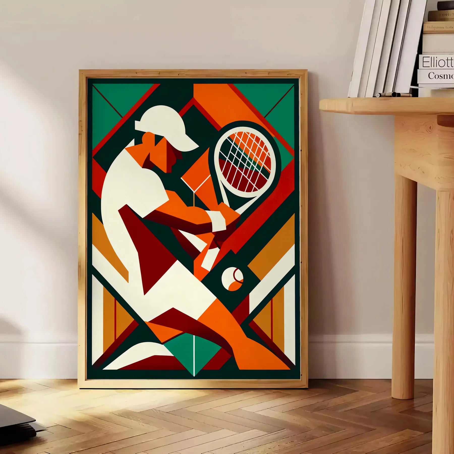 Elegant Vintage tennis artwork perfect for any sports enthusiast elegant living room interior framed print