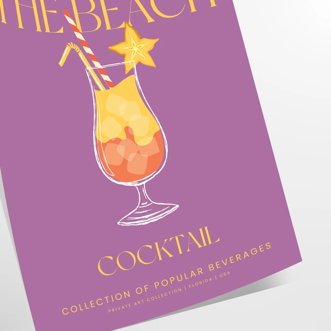 space vibrant Sex Beach cocktail poster burst yellow orange hues stunning wall art perfect gift enthusiasts lovers various dimensions A4 cm A0