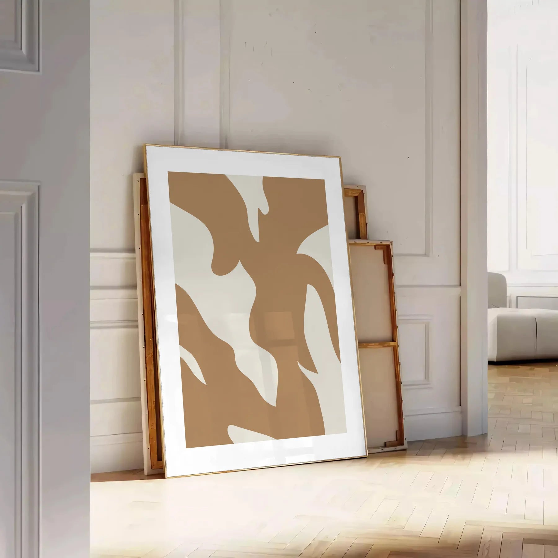 decor Bohemian Shape Poster earthy gray brown tones captivating wall art piece modern aesthetics boho charm perfect gift personal treasure A4 cm A0 formats