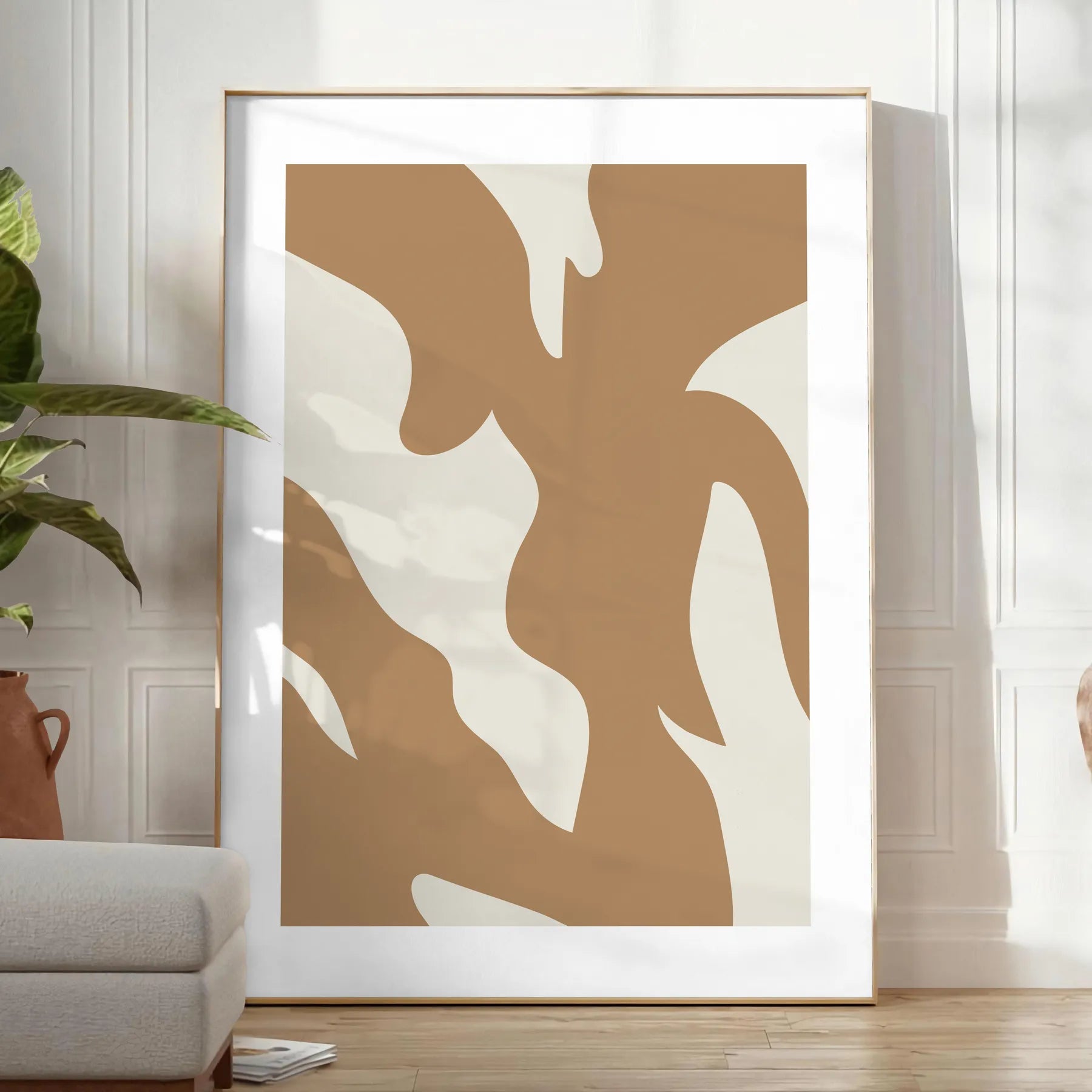 decor Bohemian Shape Poster earthy gray brown tones captivating wall art piece modern aesthetics boho charm perfect gift personal treasure A4 cm A0 formats