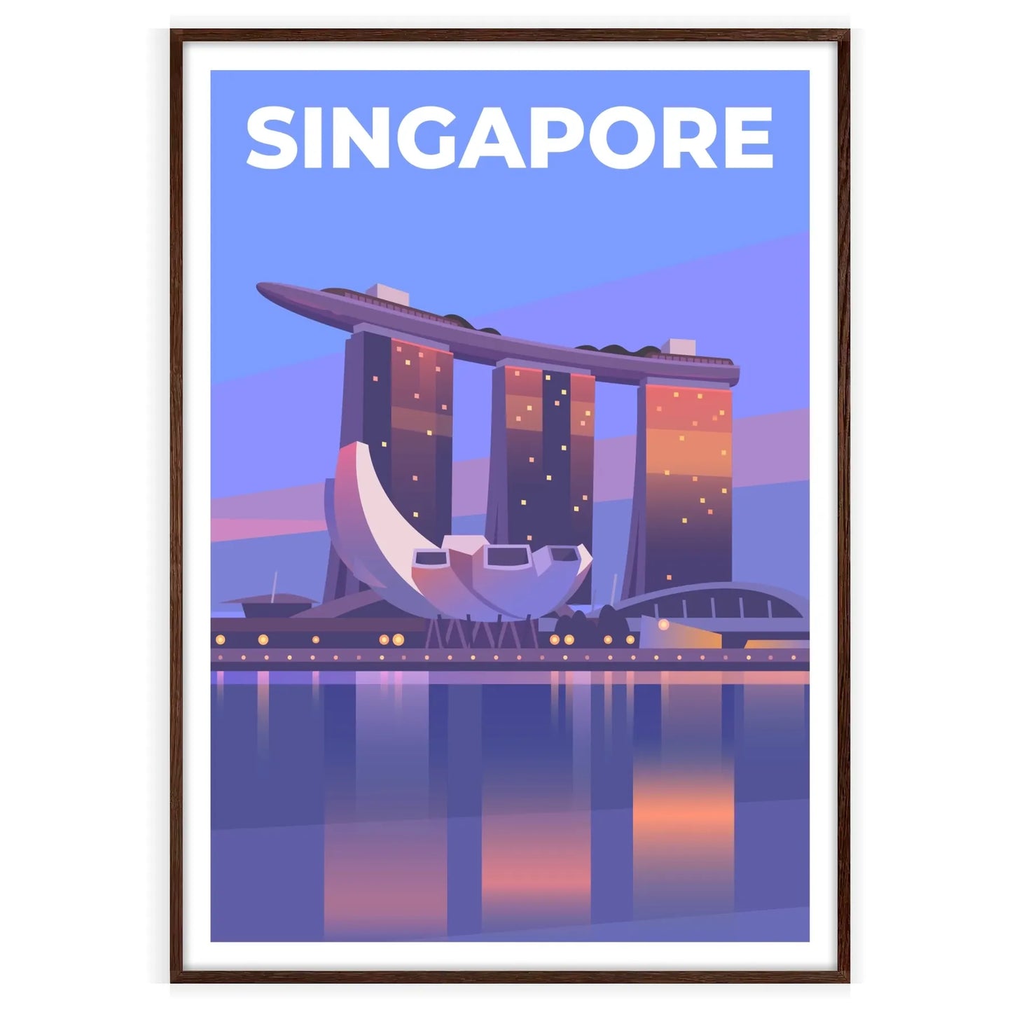 Singapore vibrant culture stunning travel poster striking red gray color palette wall art thoughtful gift artwork touch elegance space unframed version captivating print