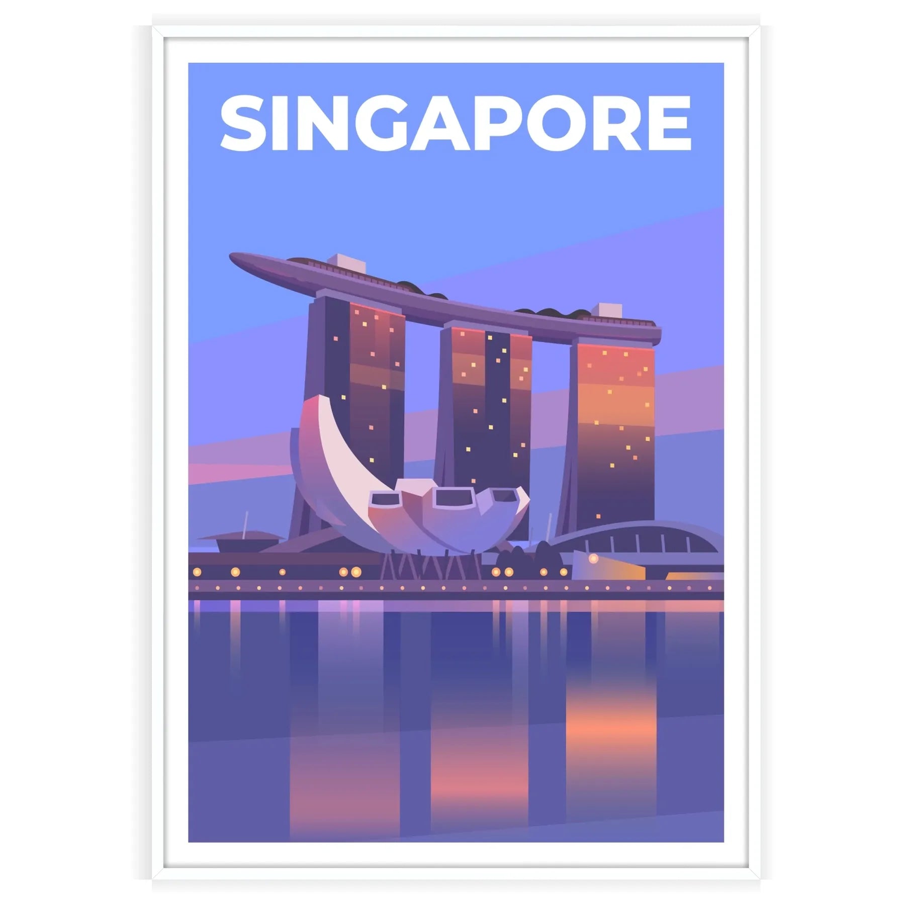 Singapore vibrant culture stunning travel poster striking red gray color palette wall art thoughtful gift artwork touch elegance space unframed version captivating print
