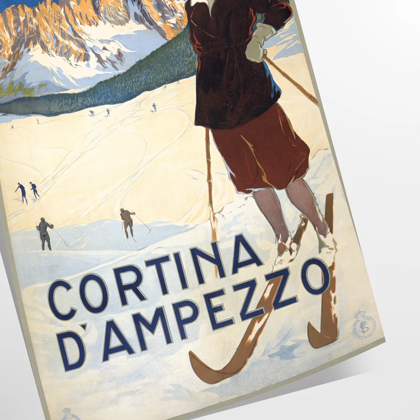 space captivating ski travel art poster vibrant green blue hues wall enthusiasts ideal unique gift adventure glance available A4 cm A0