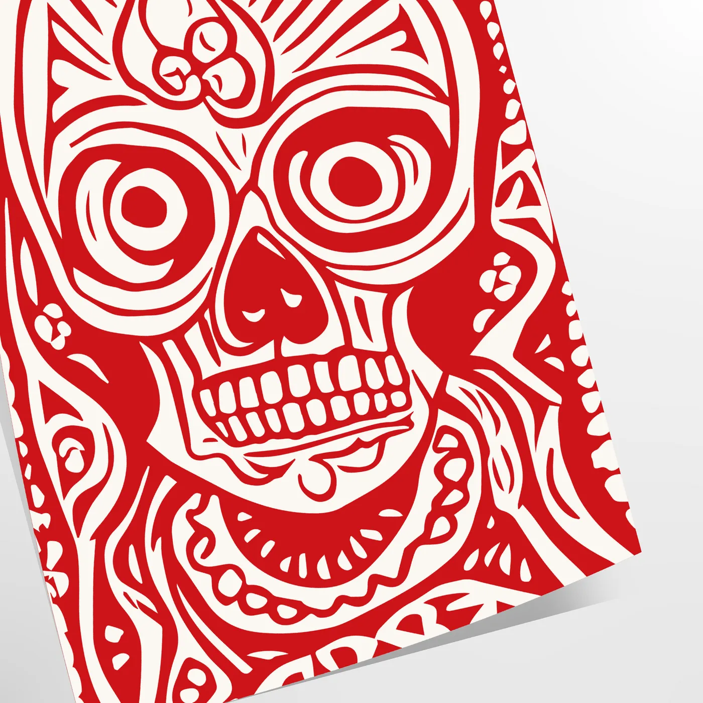 space striking skull poster rich brown red hues wall art unique gift print bold touch room various sizes A4 cm A0