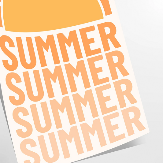 space summer vibes stunning graphic art poster warm browns vibrant yellows wall unforgettable gift room eye print A4 cm A0 sizes