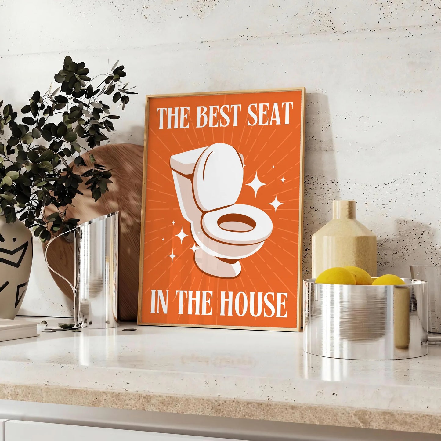 space Best Seat House poster rich brown green hues captivating wall art perfect gift decor sizes A4 cm A0