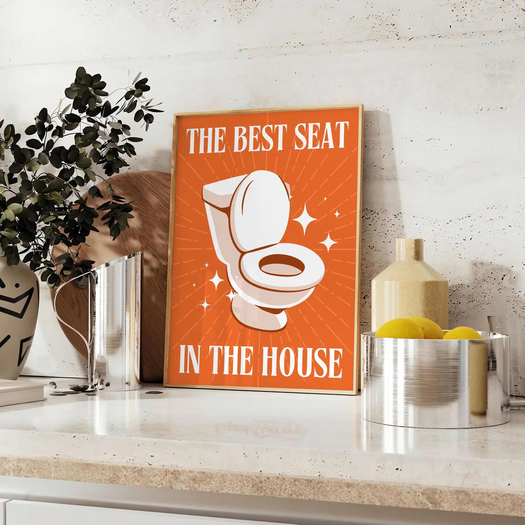 space Best Seat House poster rich brown green hues captivating wall art perfect gift decor sizes A4 cm A0