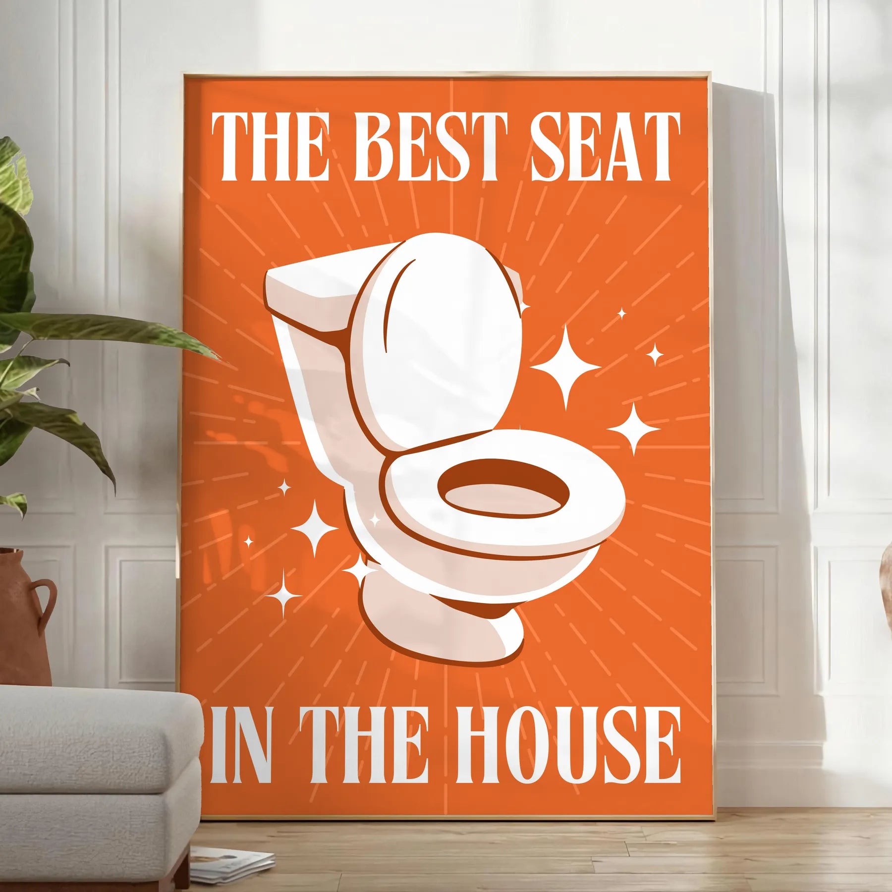 space Best Seat House poster rich brown green hues captivating wall art perfect gift decor sizes A4 cm A0