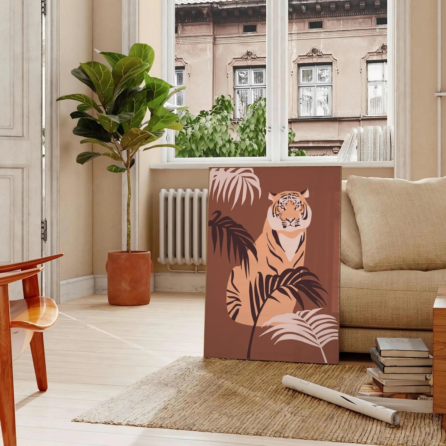 allure tiger animal art poster stunning gray green hues captivating wall print perfect nature enthusiasts extraordinary gift space artwork available loose