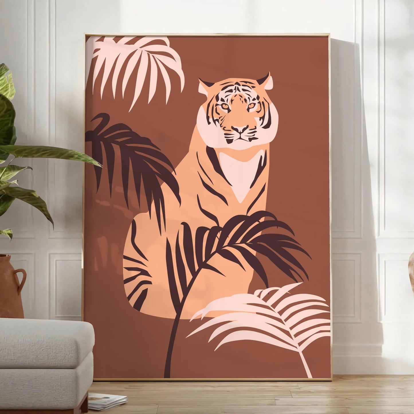 allure tiger animal art poster stunning gray green hues captivating wall print perfect nature enthusiasts extraordinary gift space artwork available loose