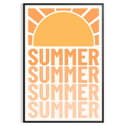 space summer vibes stunning graphic art poster warm browns vibrant yellows wall unforgettable gift room eye print A4 cm A0 sizes