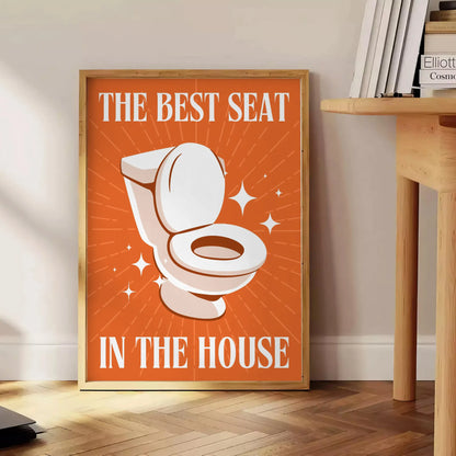 space Best Seat House poster rich brown green hues captivating wall art perfect gift decor sizes A4 cm A0
