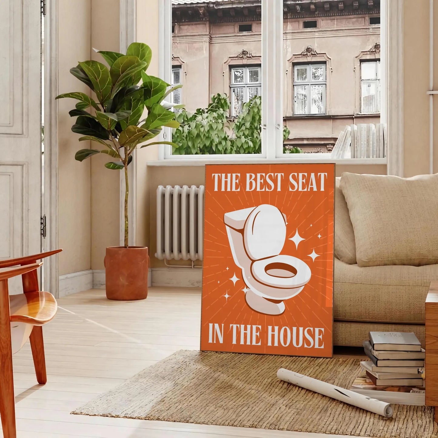 space Best Seat House poster rich brown green hues captivating wall art perfect gift decor sizes A4 cm A0